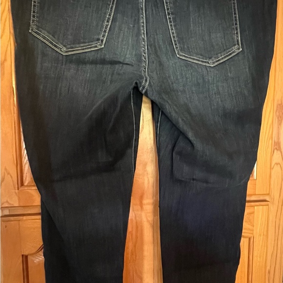 Lane Bryant denim jeggings rhinestone trim onoutside of legs. Very flattering - Picture 2 of 2